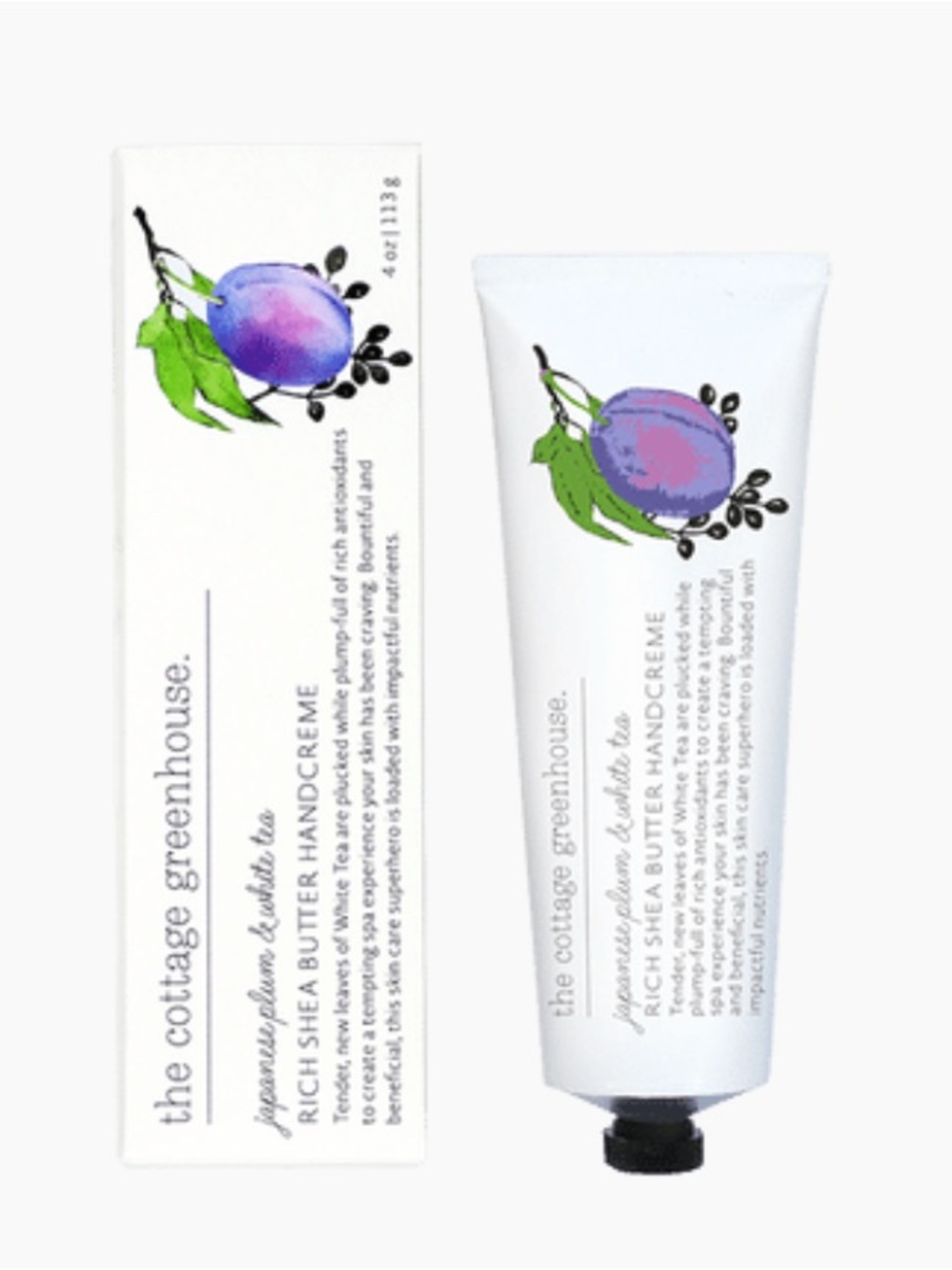 The Cottage Greenhouse Japanese Plum & White Tea Handcreme 4oz BRAND NEW/SEALED